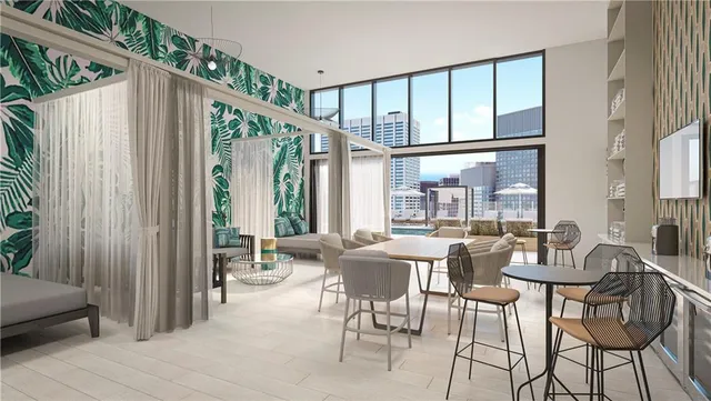 a outdoor space with furniture