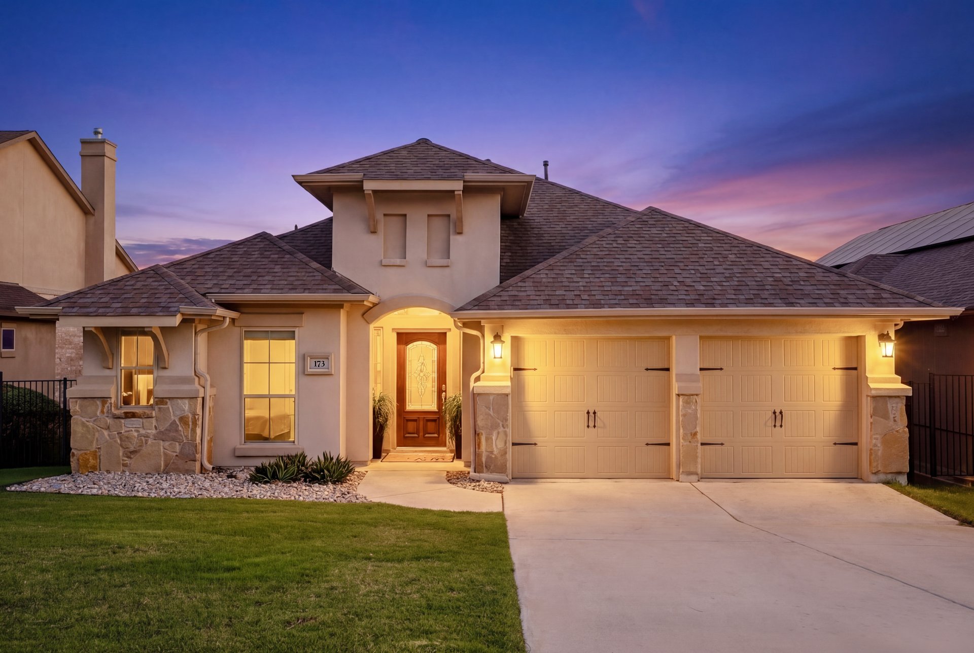 173 Santa Maria Street Georgetown, TX 78628 - Photo 1 of 39 Stucco exterior with stone accents and a multi-level asphalt shingle roof