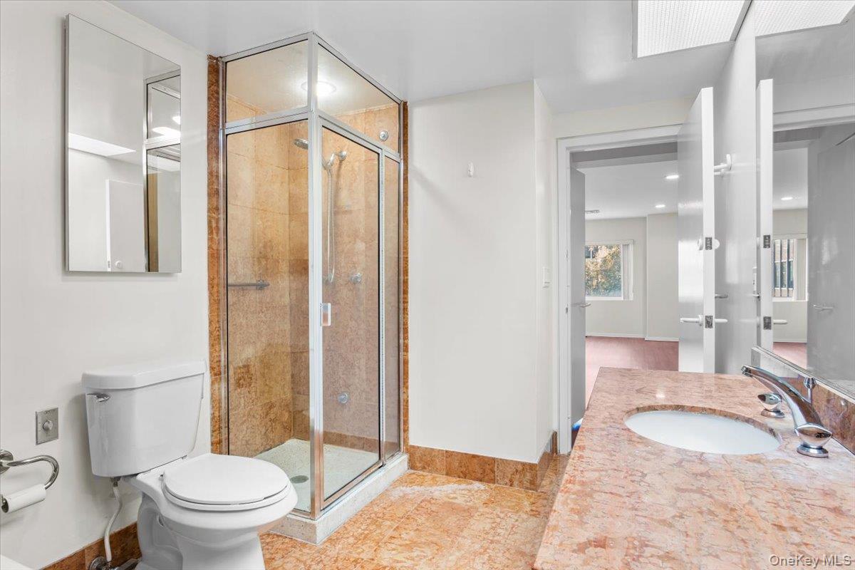 100 Cutter Mill Road, Unit 3F Great Neck, NY 11021 - Photo 26 of 33 a bathroom with a sink toilet and shower