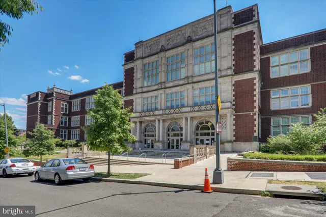 a view of a building with street