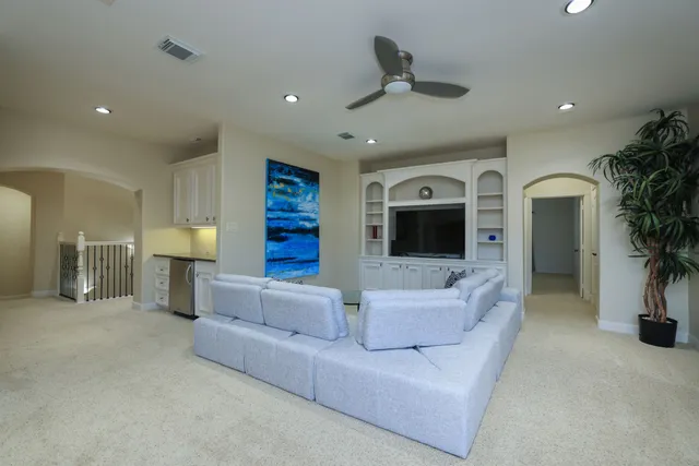 a living room with furniture