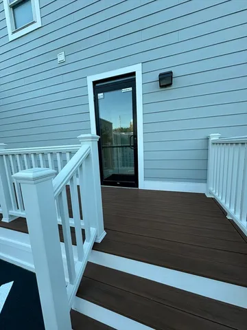 a view of wooden staircase