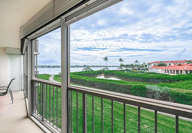 a view of an ocean from a balcony