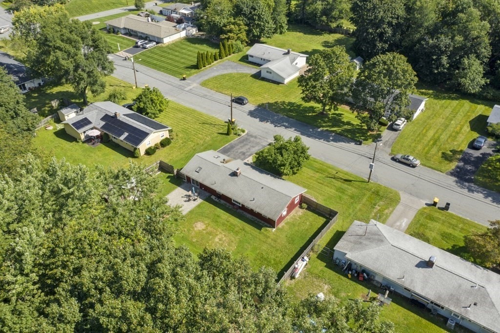 26 Edith Road Framingham, MA 01701 - Photo 41 of 42 an aerial view of a house with garden space and a car park side of the road