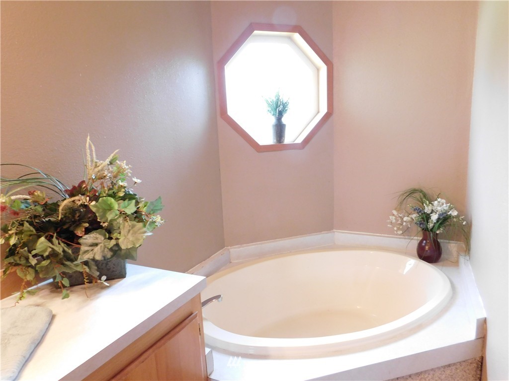 18022 Lawton Lane Southwest Rochester, WA 98579 - Photo 20 of 25 a bathroom with a sink a bathtub and a mirror
