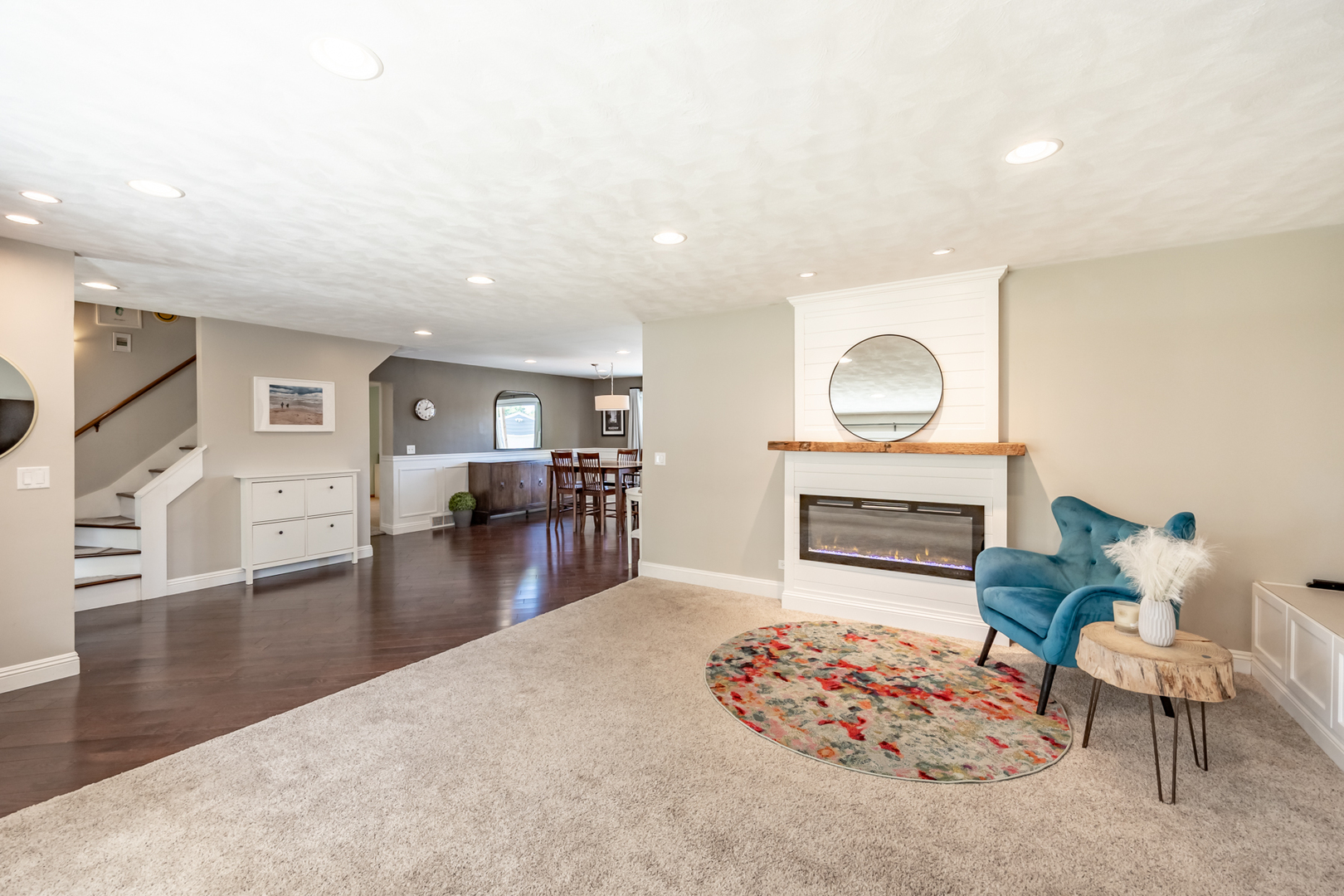 1223 Ridgeway Drive Elgin, IL 60123 - Photo 6 of 40 a living room with furniture and a fireplace