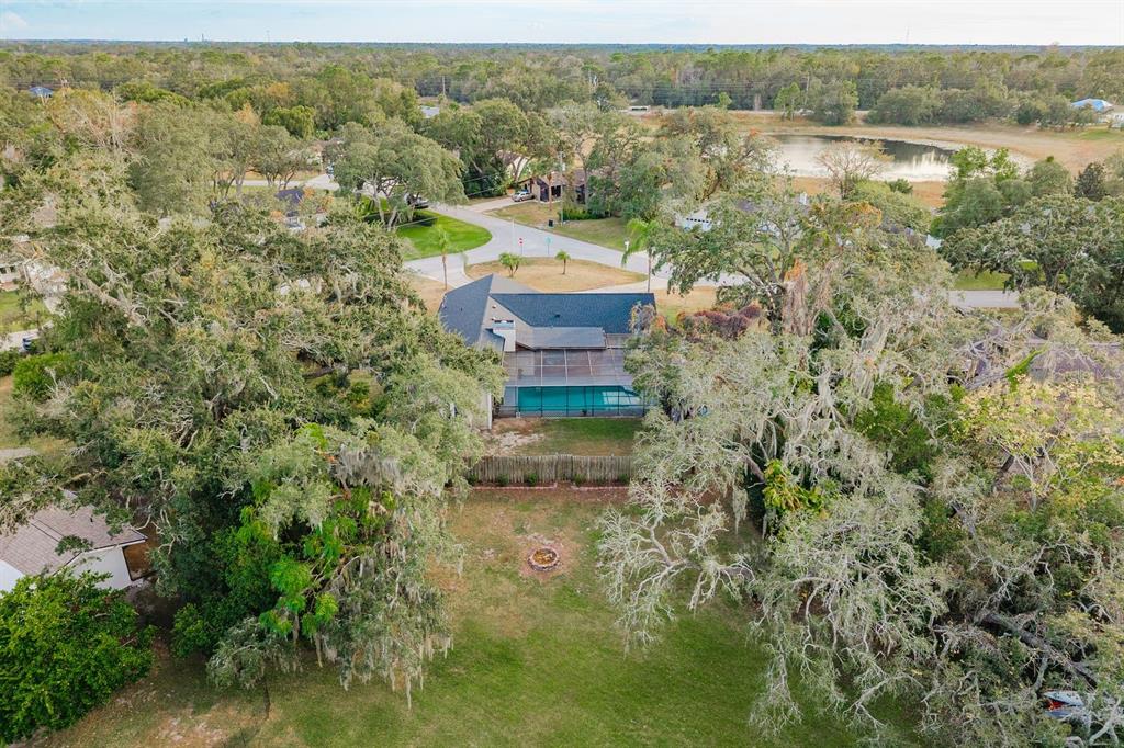 7487 Alhambra Court Spring Hill, FL 34606 - Photo 43 of 61 a aerial view of a house with a yard and lake view