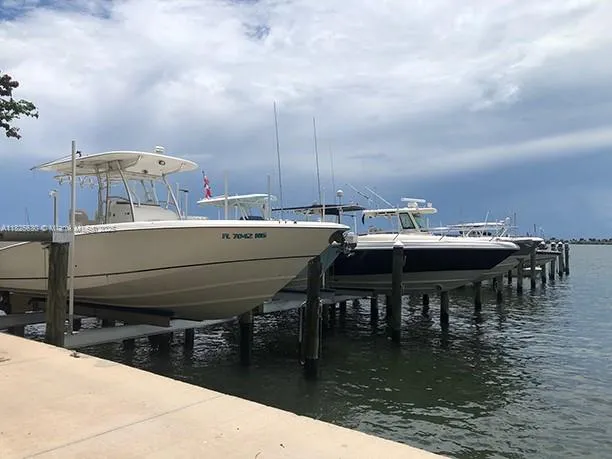 a view of a park with swings and slides