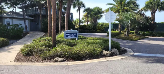 a view of park with a slide