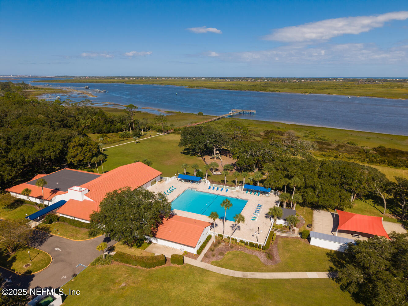 214 Deltona Boulevard St. Augustine, FL 32086 - Photo 9 of 23 an aerial view of residential houses with outdoor space