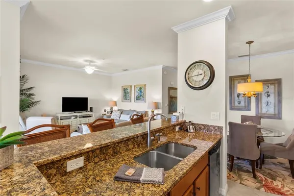 a view of a balcony with furniture