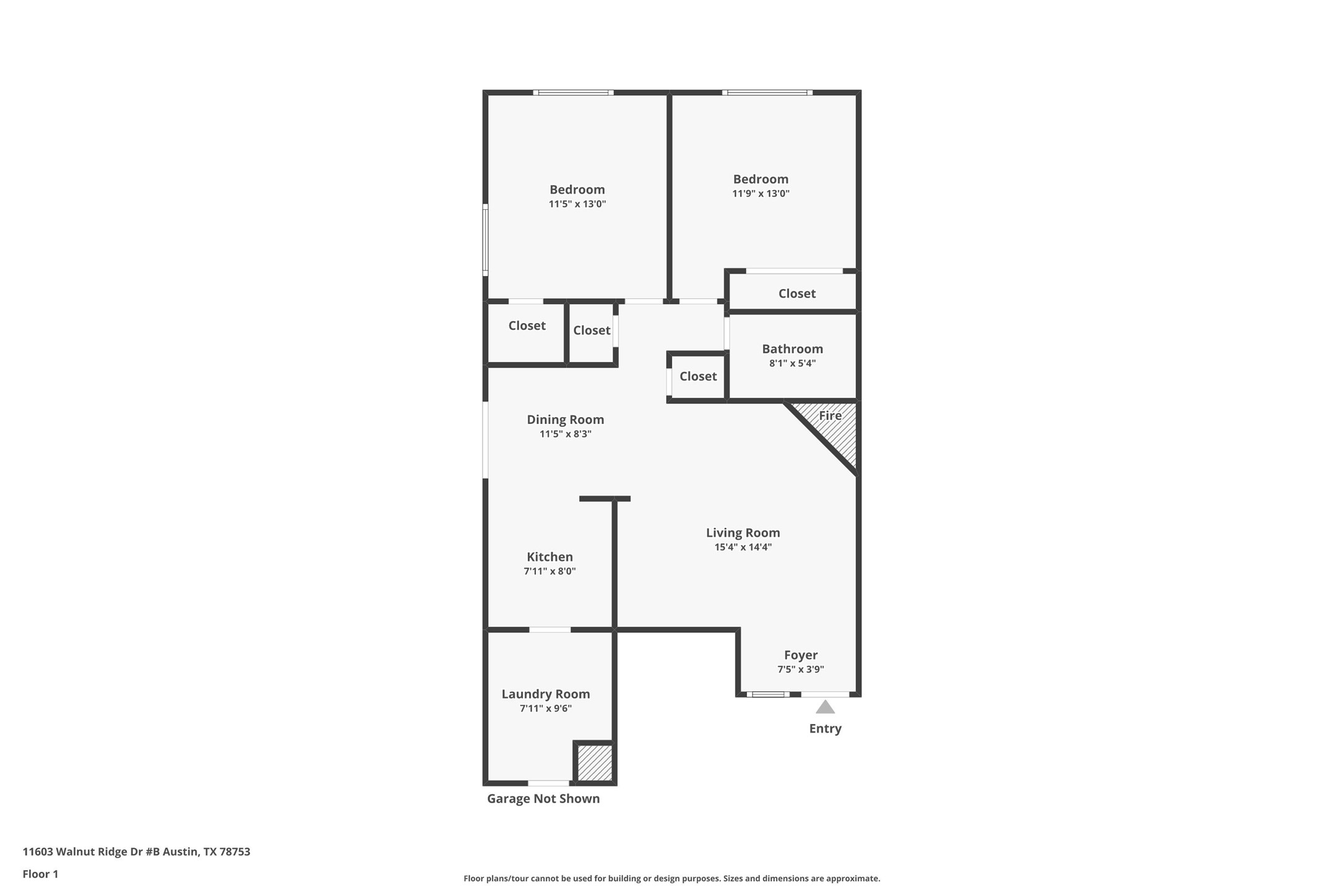11603 Walnut Ridge Drive, Unit B Austin, TX 78753 - Photo 22 of 22 Floor plan