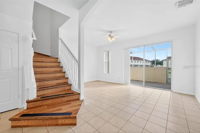 a view of an entryway with staircase