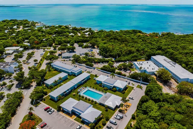 an aerial view of residential building with outdoor space