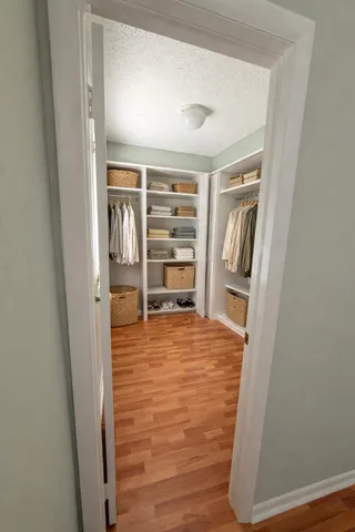 a view of a dining room with furniture and window
