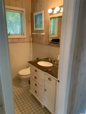 a bathroom with a sink a toilet and window
