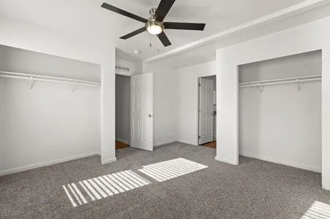 a view of small space with wooden floor