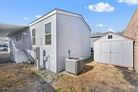 a view of a house with a small space