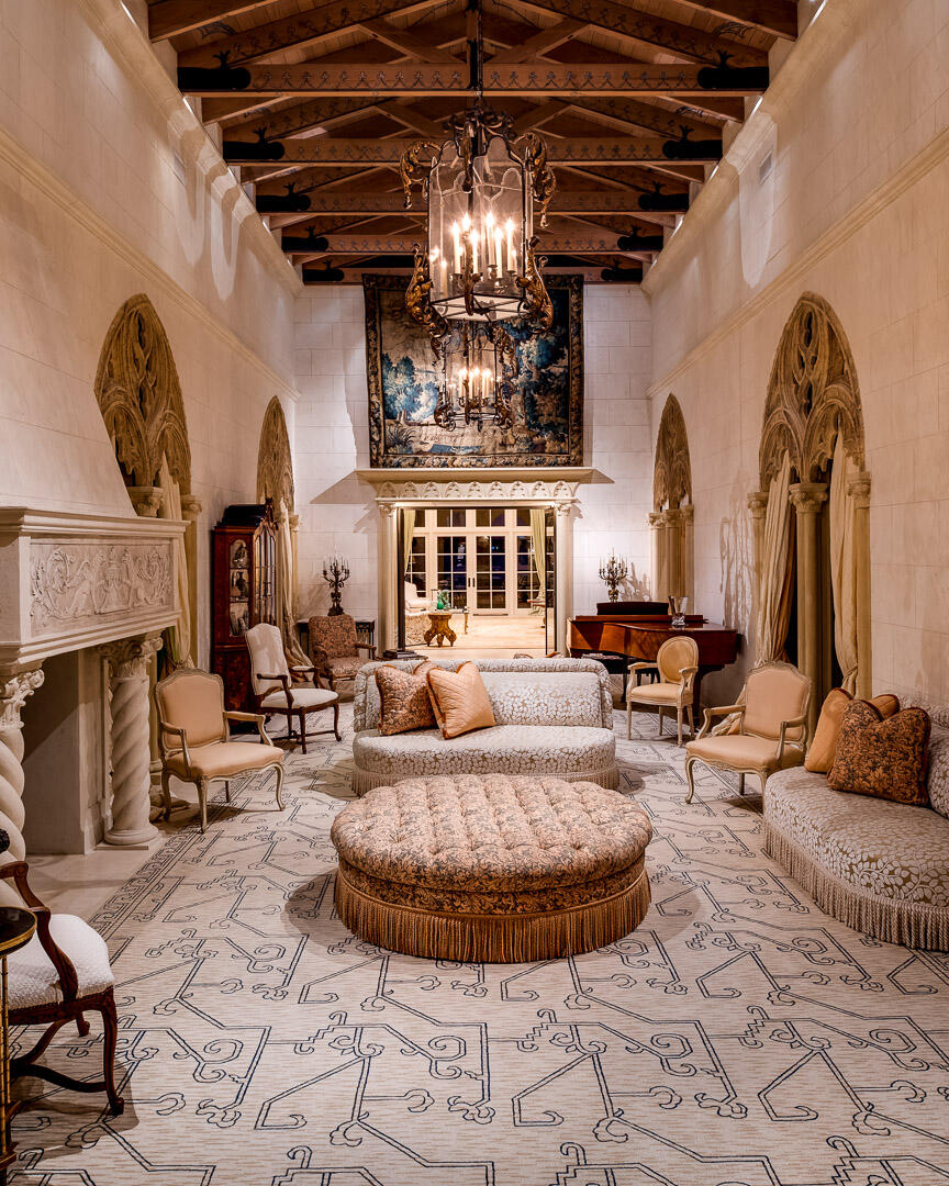 790 South County Road Palm Beach, FL 33480 - Photo 5 of 15 a living room with fireplace furniture and a chandelier