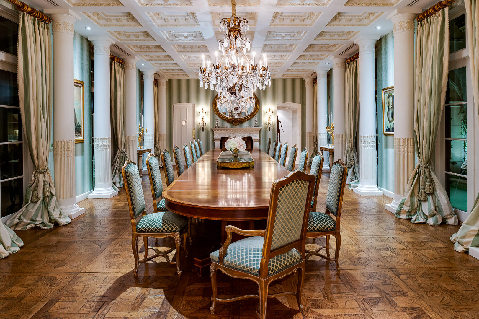 790 South County Road Palm Beach, FL 33480 - Photo 6 of 15 a view of a dining room with furniture and wooden floor
