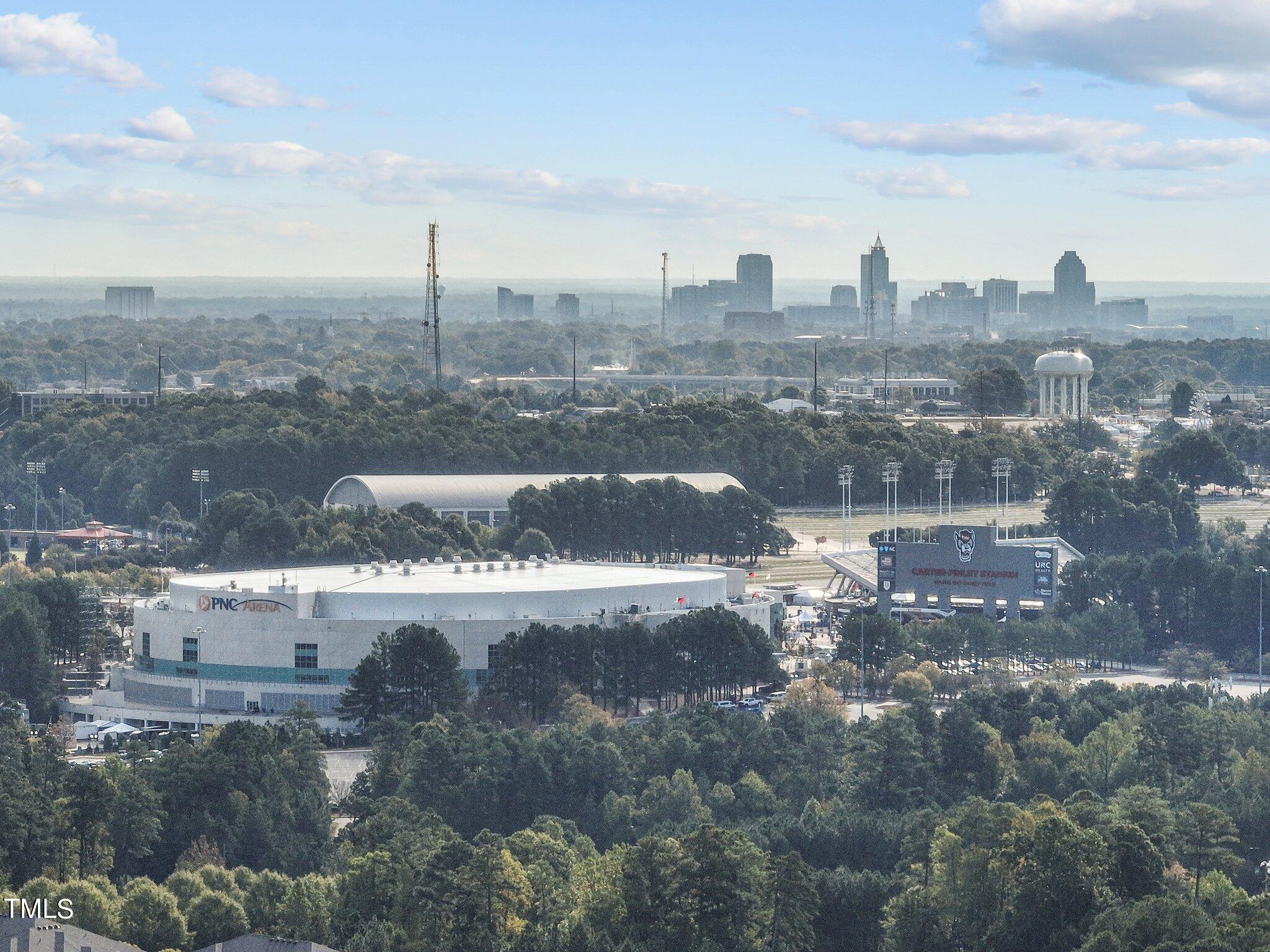 5657 Wade Park Boulevard Raleigh, NC 27607 - Photo 22 of 24 Aerial View of PNC Arena, NC State and the surrounding area.