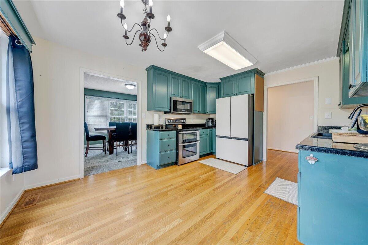 686 Pine Haven Road Fincastle, VA 24090 - Photo 11 of 56 a kitchen with stainless steel appliances a stove refrigerator sink and cabinets