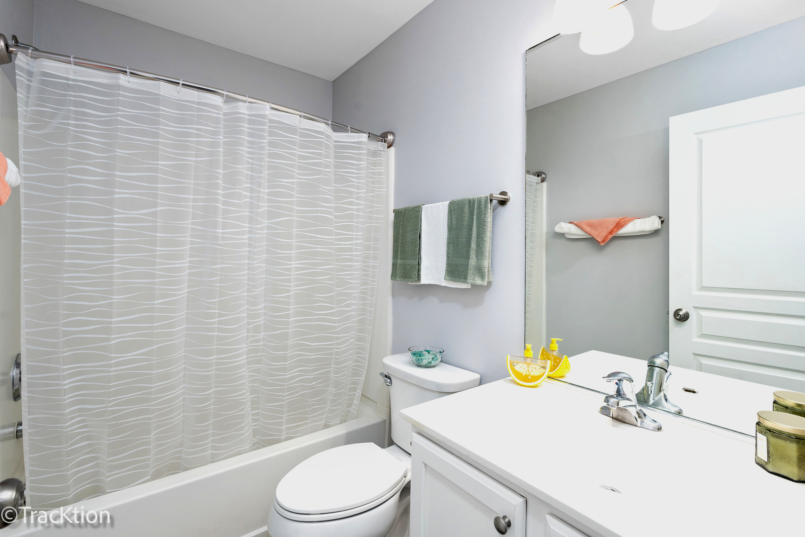 416 Conservatory Lane Aurora, IL 60502 - Photo 12 of 17 a bathroom with a sink a toilet and shower curtain