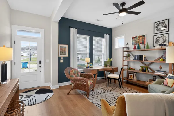 a living room with furniture