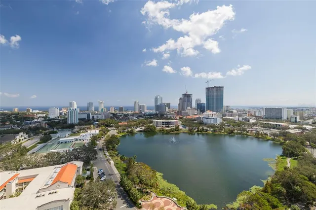 a view of a city and lake view