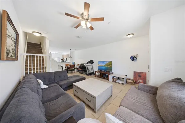 a living room with furniture