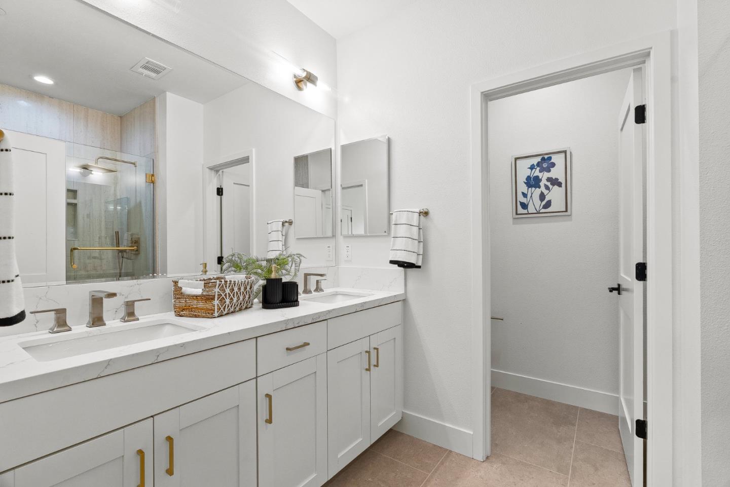 947 Woodside Road Redwood City, CA 94061 - Photo 45 of 51 a spacious bathroom with a double vanity sink mirror and double