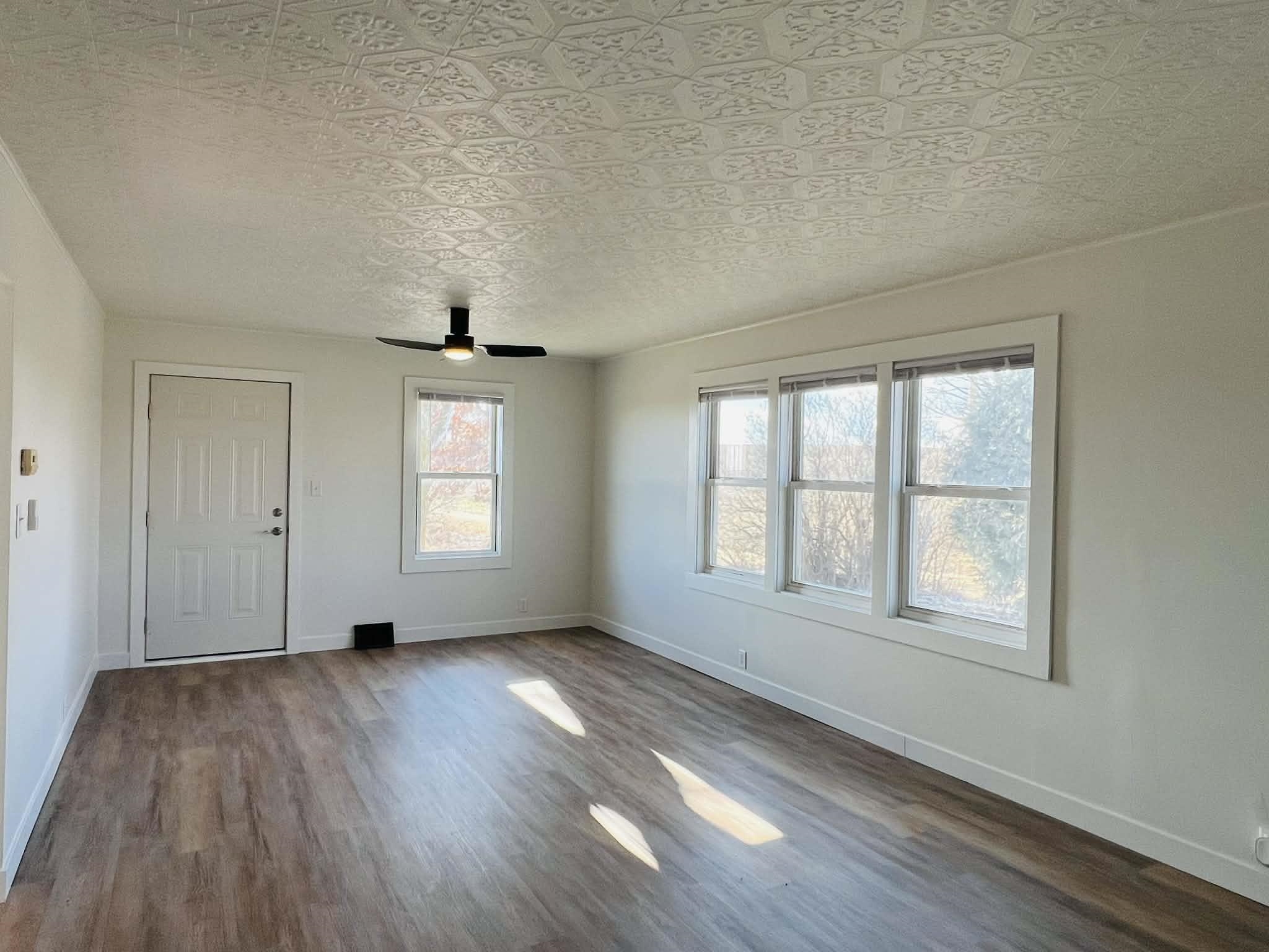 1625 South County Divide Road Pearl City, IL 61062 - Photo 14 of 30 an empty room with wooden floor and windows