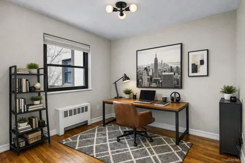 a workspace with furniture