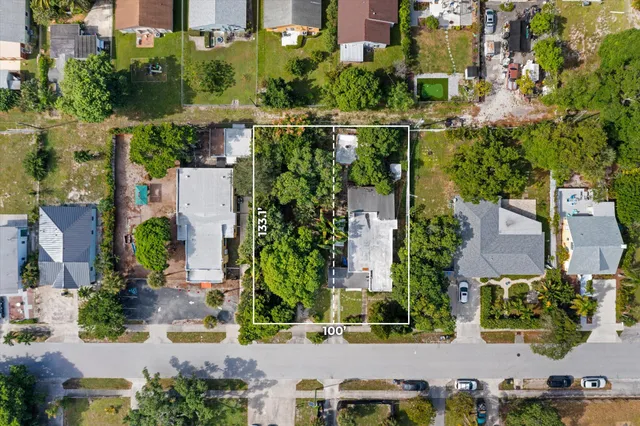 an aerial view of multiple house