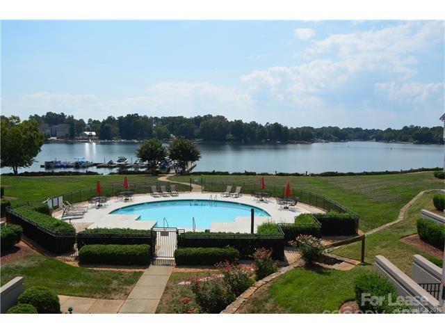 a view of a lake from a yard