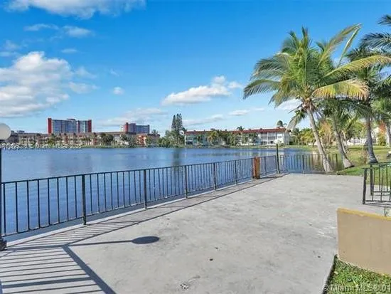 a view of a terrace with city view