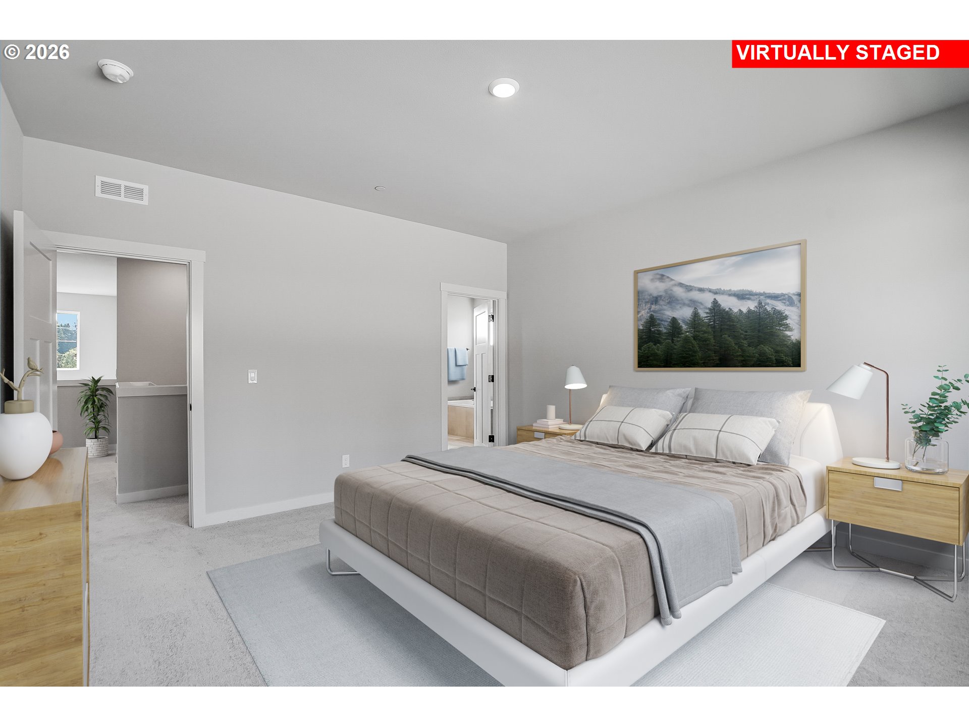 5297 North 87th Avenue Camas, WA 98607 - Photo 20 of 44 a bedroom with a bed and mirror