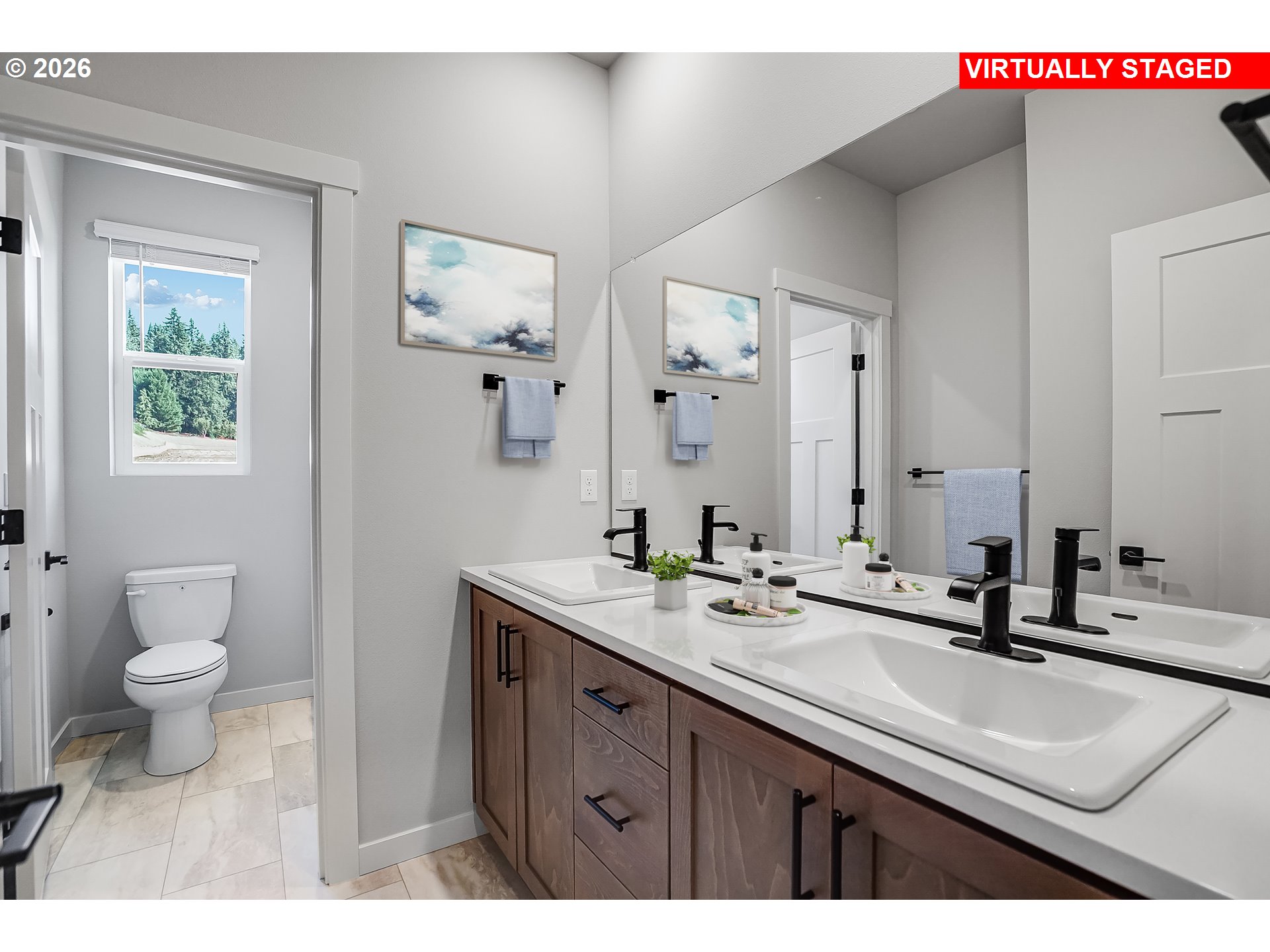 5297 North 87th Avenue Camas, WA 98607 - Photo 31 of 44 a bathroom with a sink and a mirror