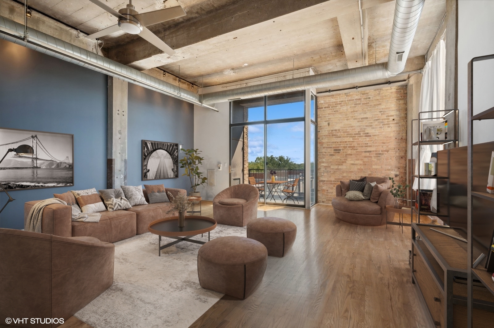 1820 North Spaulding Avenue, Unit 403 Chicago, IL 60647 - Photo 4 of 17 a living room with furniture and a floor to ceiling window