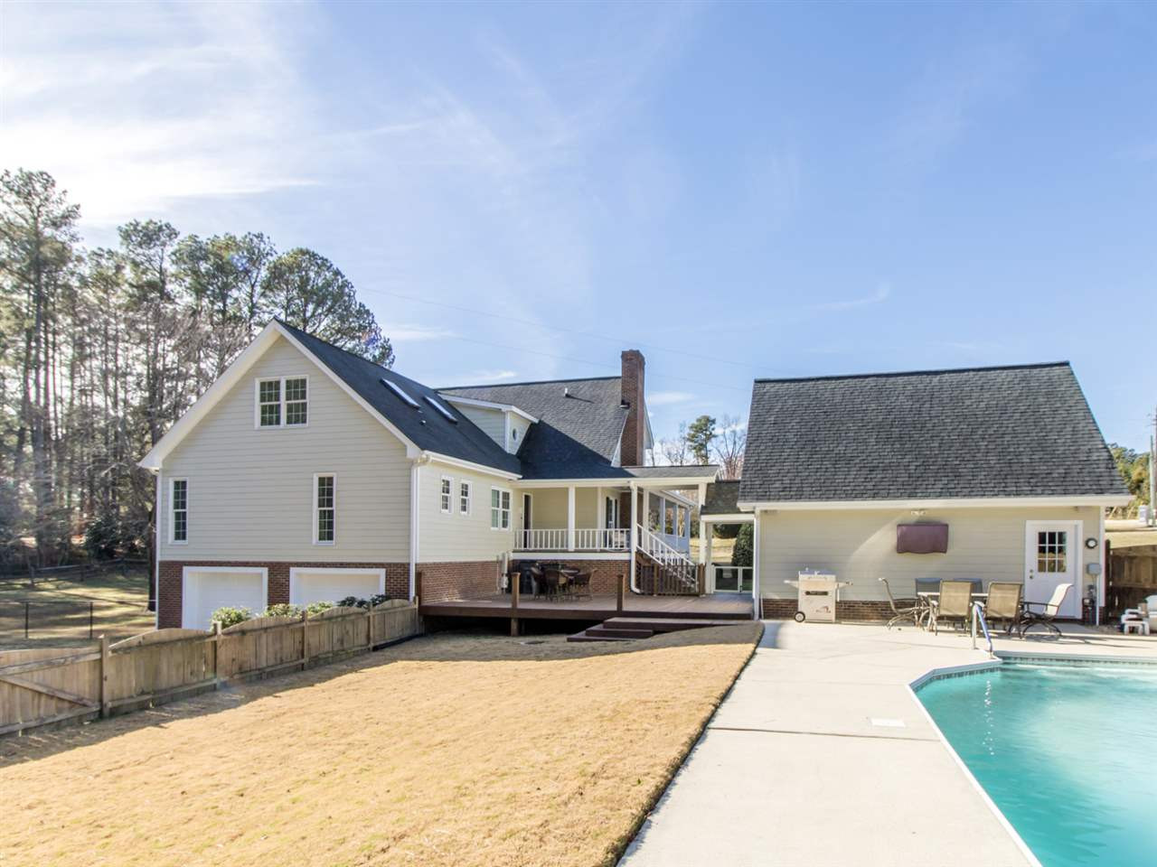 4108 Southall Road Raleigh, NC 27604 - Photo 21 of 25 Enjoy a cool dip on your private 1.5+ acres! Exterior Back