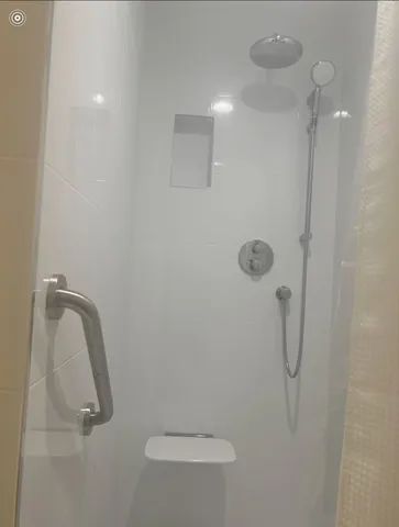 a bathroom with a shower