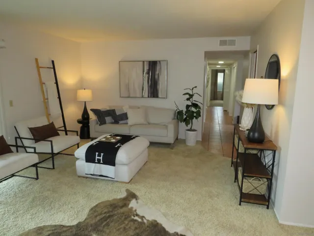a living room with furniture