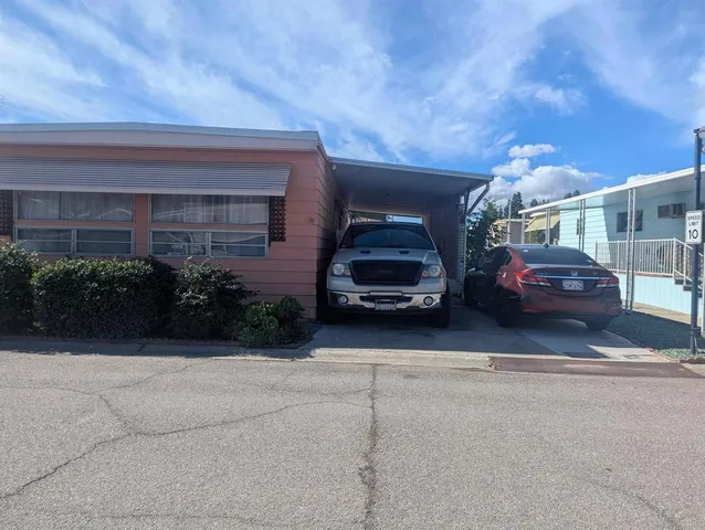 a car parked in front of a building