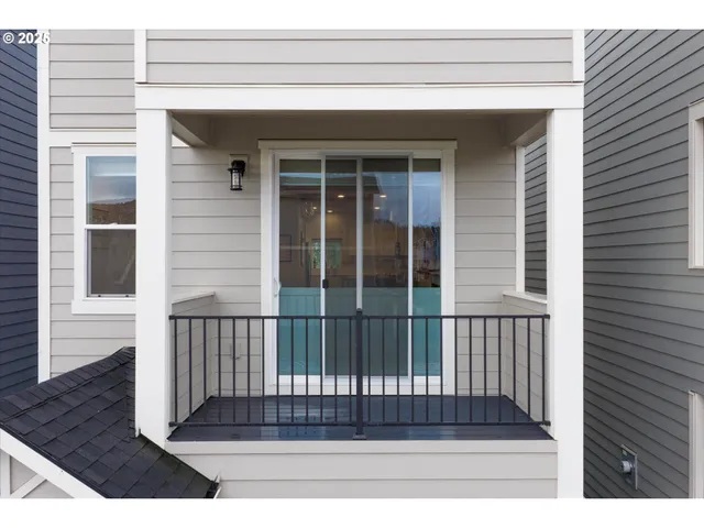 a view of porch with a chair