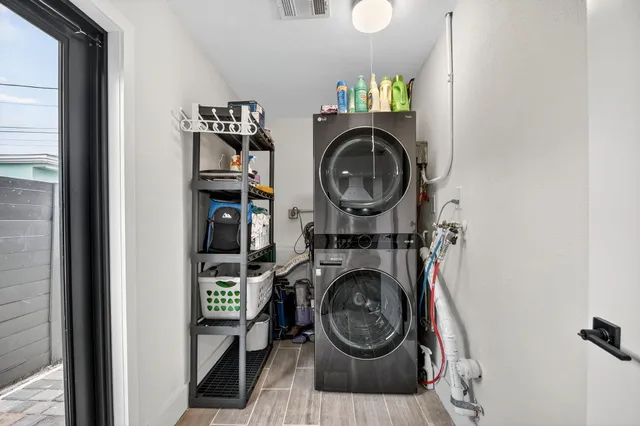 a view of storage and utility room in a utility room