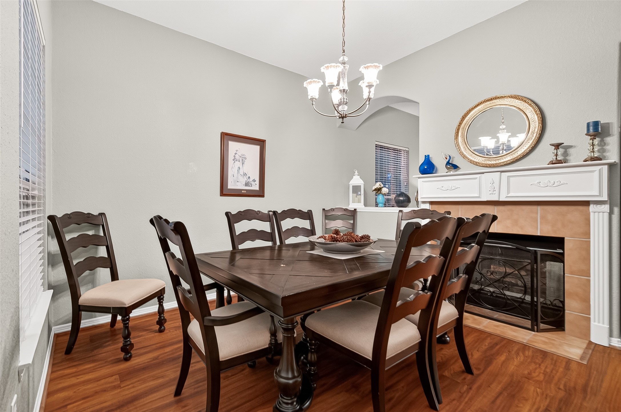 12455 West Summerlin Conroe, TX 77302 - Photo 5 of 31 a view of a dining room with furniture and wooden floor