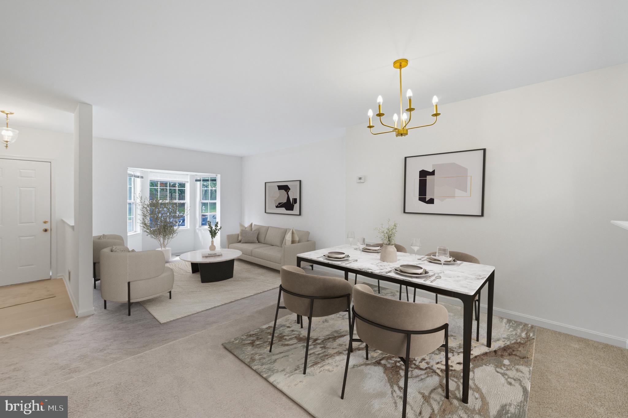2724 Hunters Gate Terrace Silver Spring, MD 20904 - Photo 13 of 46 a dining room with wooden floor a chandelier fan a wooden table and chairs