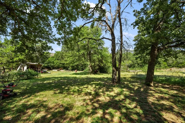 a view of a swimming pool with lawn chairs and plants