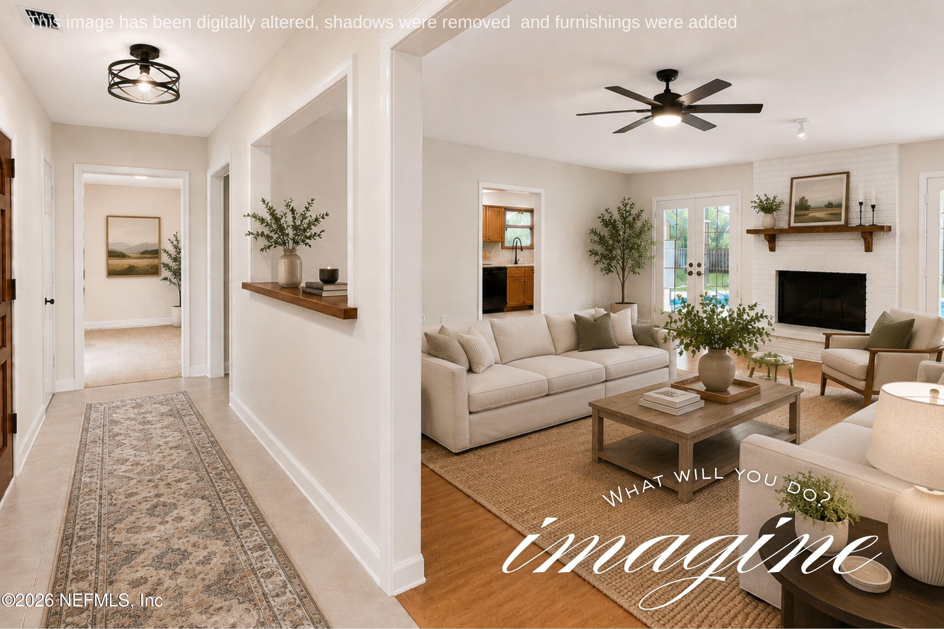 3034 Nautilus Road Middleburg, FL 32068 - Photo 8 of 56 Living Room and Foyer Staged Pony Wall