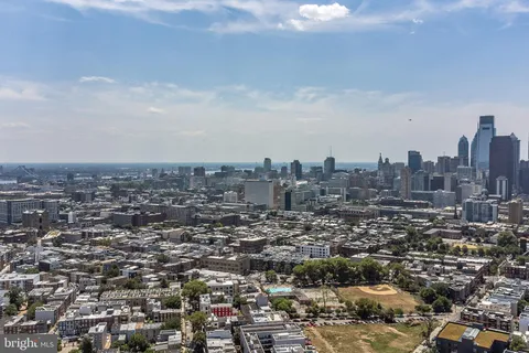 an aerial view of a city